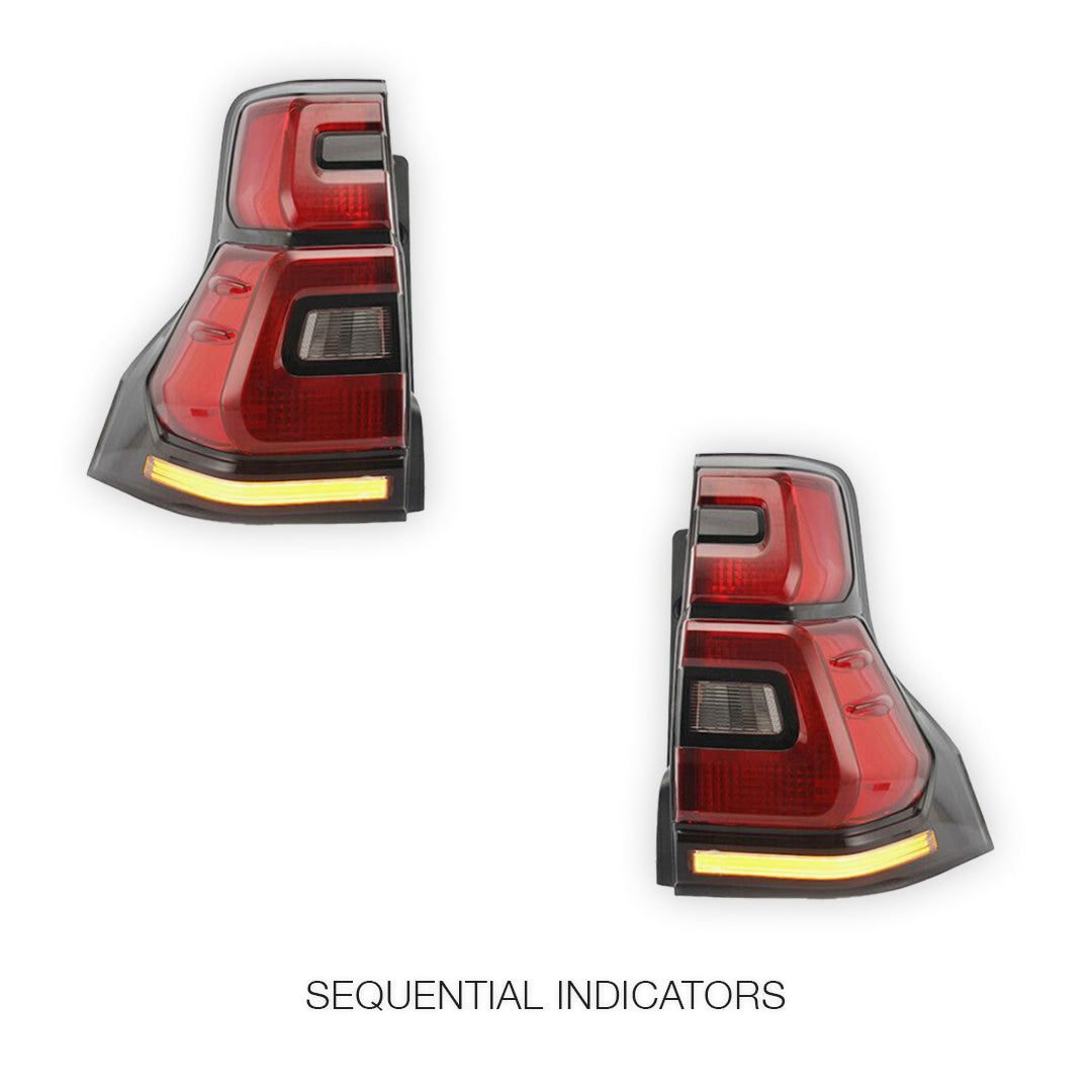 Toyota LandCruiser Prado 150 Series (2010 - 2017) Sequential Smoked Tail Lights LH + RH