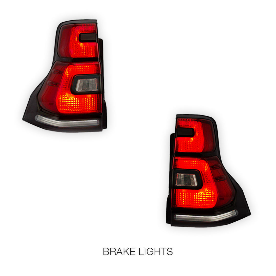 Toyota LandCruiser Prado 150 Series (2010 - 2017) Sequential Smoked Tail Lights LH + RH
