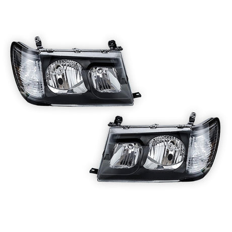 Toyota LandCruiser 100 & 105 Series Altezza (1998 - 2007) BLACK Series Headlights LH + RH