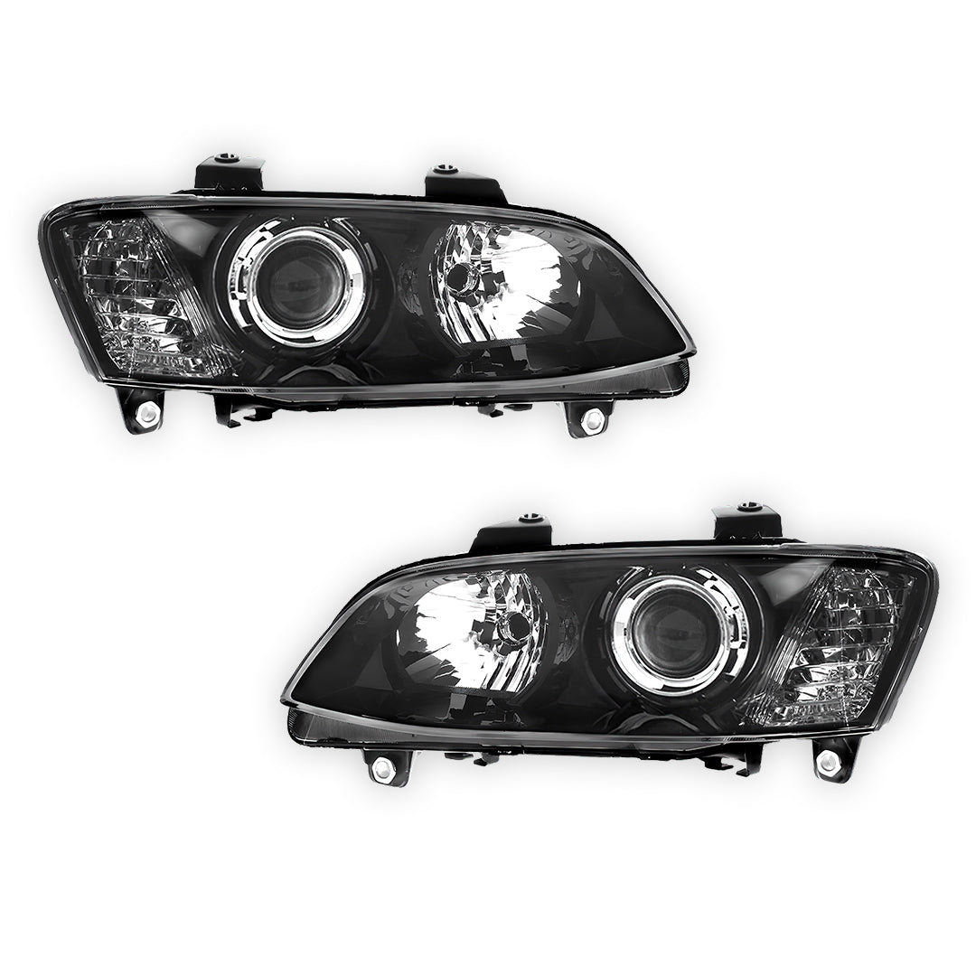 Holden Commodore VE Series 1 (2006 - 2010) BLACK Series Projector Headlights LH + RH