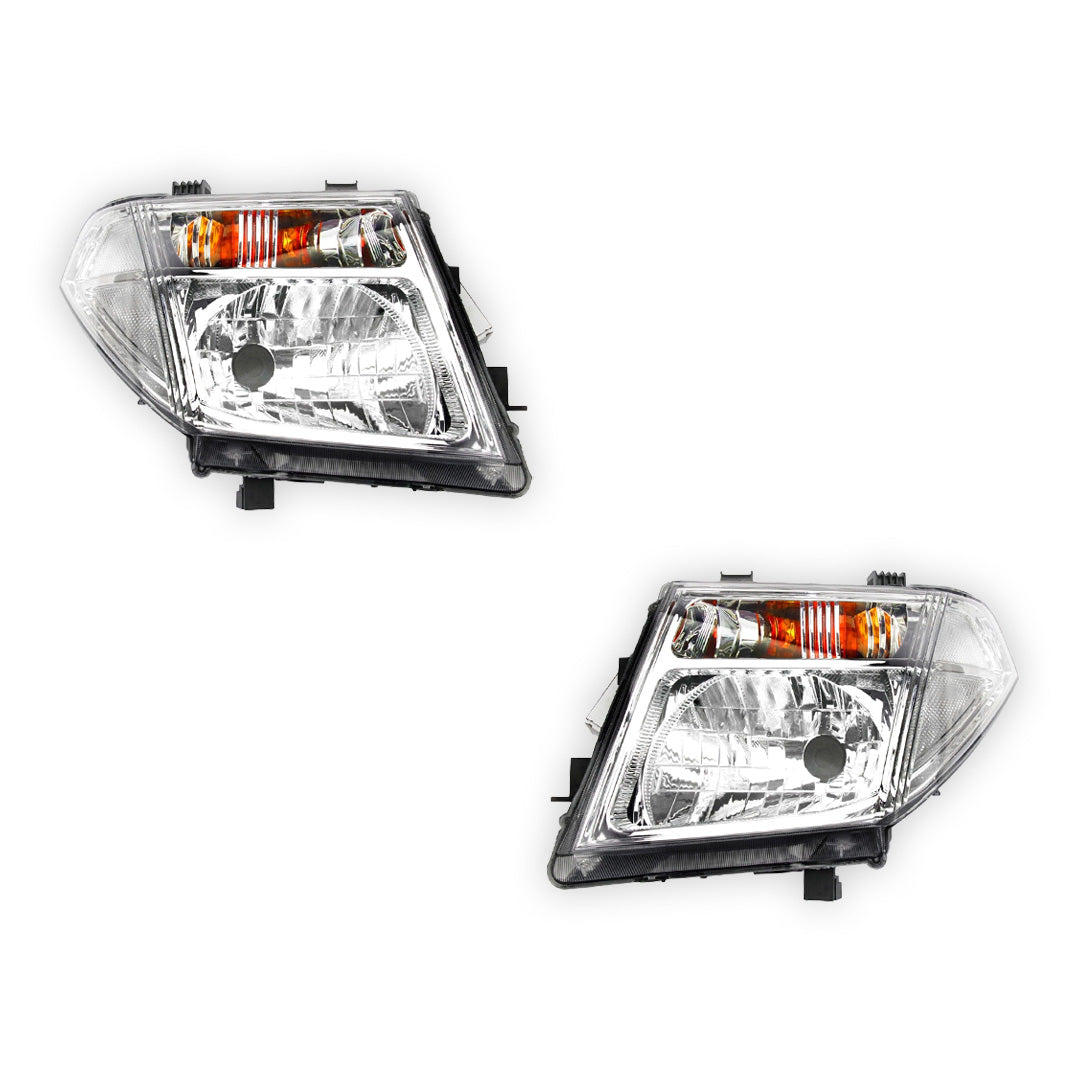 Nissan Navara D40 (2005 - 2015) Clear / Amber Headlights LH + RH