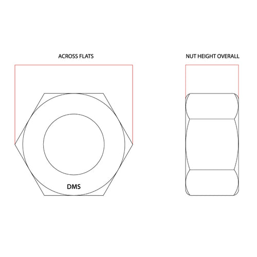 M10 1.25p Metric Fine Hex Nut Class 10 Zinc