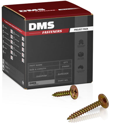 8g-18 x 16mm Button Head Stitching Self-Tapping Screw Phillips Zinc Yellow DMS Fasteners