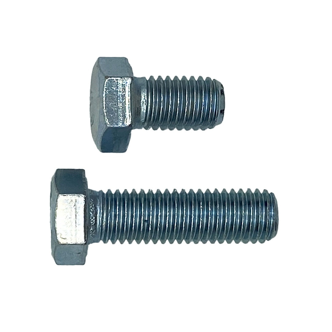 M12 x 90mm 1.75p Metric Coarse Hex Set Screw Mild Steel Class 4.6 Zinc Plated