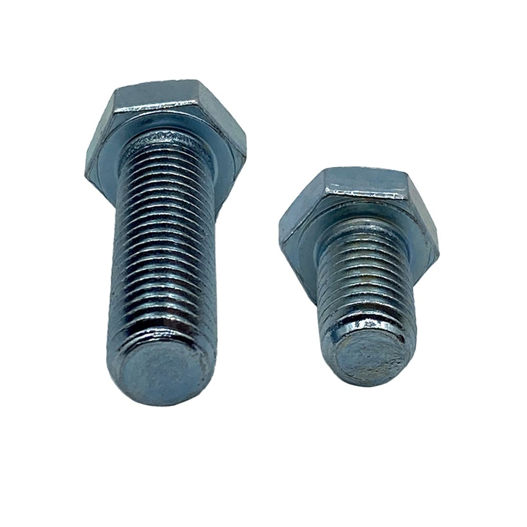 M12 x 90mm 1.75p Metric Coarse Hex Set Screw Mild Steel Class 4.6 Zinc Plated