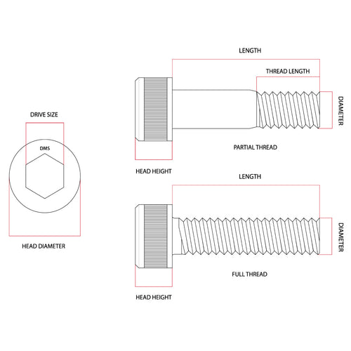 M10 x 60mm Socket Head Cap Screw Allen G304 Stainless Steel