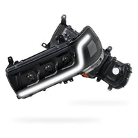 Toyota LandCruiser LC80 / FJ80 (1990 - 1998) Sequential LED DRL Black Projector Headlights LH + RH