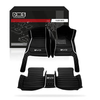 BYD Shark 6 (2024 - 2025) Carbon Fiber Leather Black and Red Floor Mats Complete Set