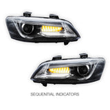 Holden Commodore VE Series 1 & 2 (2006 - 2013) Sequential Indicator Headlights LH + RH