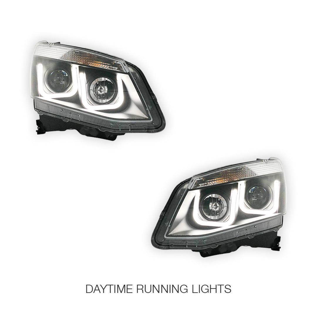 Isuzu D-MAX (2012 - 2016) Black Eagle U-Shape Halo Angel Eyes Headlights LH + RH