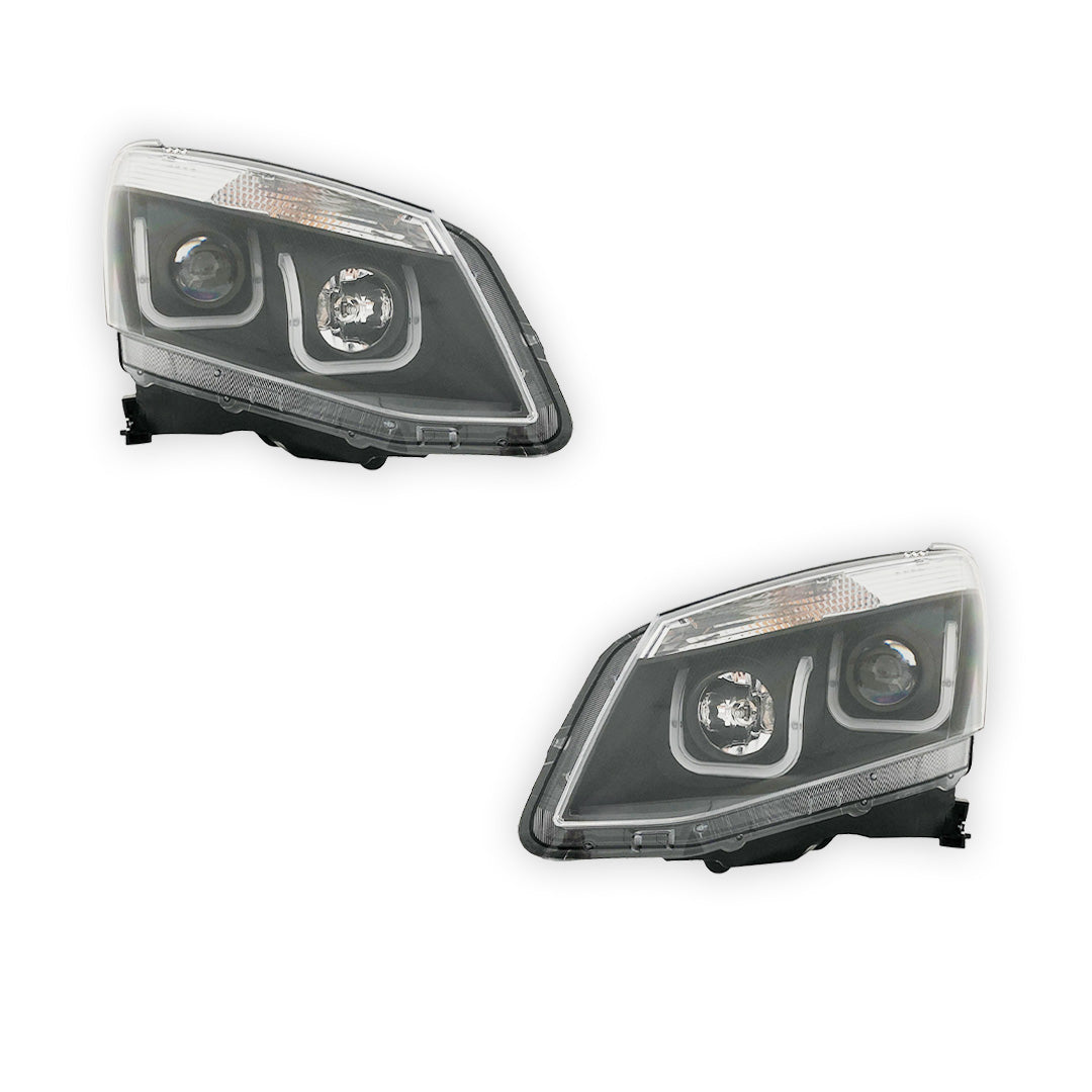 Isuzu D-MAX (2012 - 2016) Black Eagle U-Shape Halo Angel Eyes Headlights LH + RH