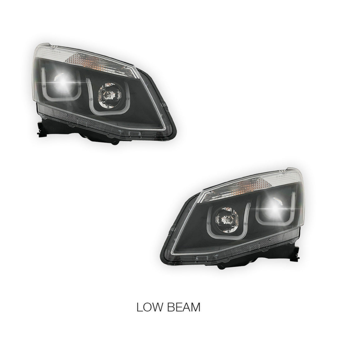 Isuzu D-MAX (2012 - 2016) Black Eagle U-Shape Halo Angel Eyes Headlights LH + RH