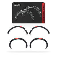 Nissan Navara D23 NP300 (2015 - 2021) 15mm Matte Black with Red Trim Fender Flares