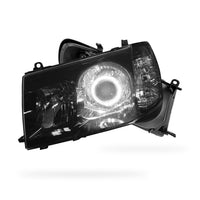 Toyota LandCruiser FJ100 Pre-Facelift (1998 - 2005) Black LED Angel Eye Halo Projector Headlights LH + RH