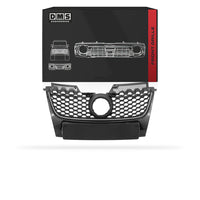 Volkswagen Golf MK5 (2005 - 2009) Gloss Black + Red Strip Front Upper Bumper Cover Grille