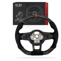 Volkswagen Golf MK7 (2014 - 2020) Carbon Alcantara Blue Stitching Red Line Steering Wheel