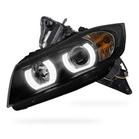 BMW 3 Series E90 / E91 (2005 - 2008) Halogen Model LED 3D Angel-Eyes Projector Headlights LH + RH