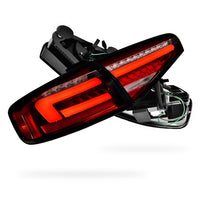 Audi A4 B8 (2012 - 2015) Clear Red Sequential 3D LED Stripe Tail Lights LH + RH