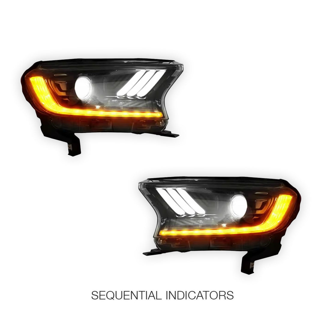 Ford Ranger PX MK2 MK3 (2015 - 2021) Sequential Indicator "ORION" Headlights LH + RH