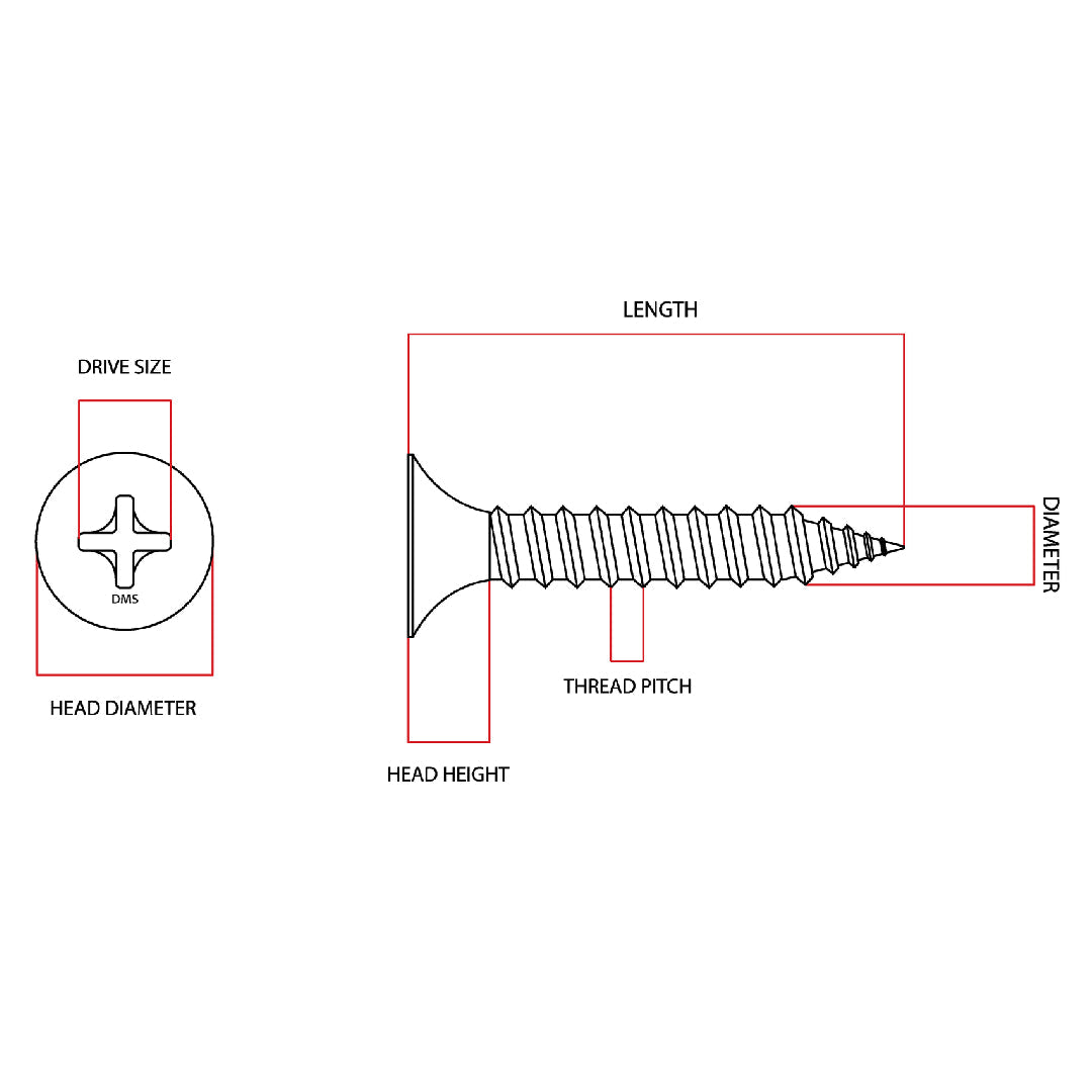 6g x 25mm Drywall Screw Phillips Bugle Head Self Tapping Black