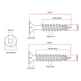 8g-10 x 30mm Chipboard Screw Square Drive Stainless Steel G304 A2