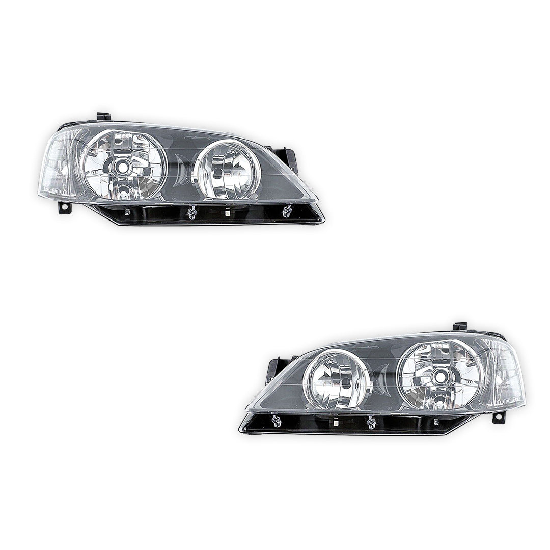 Ford Falcon BA BF (2002 - 2006) Chrome / Black Headlights LH + RH