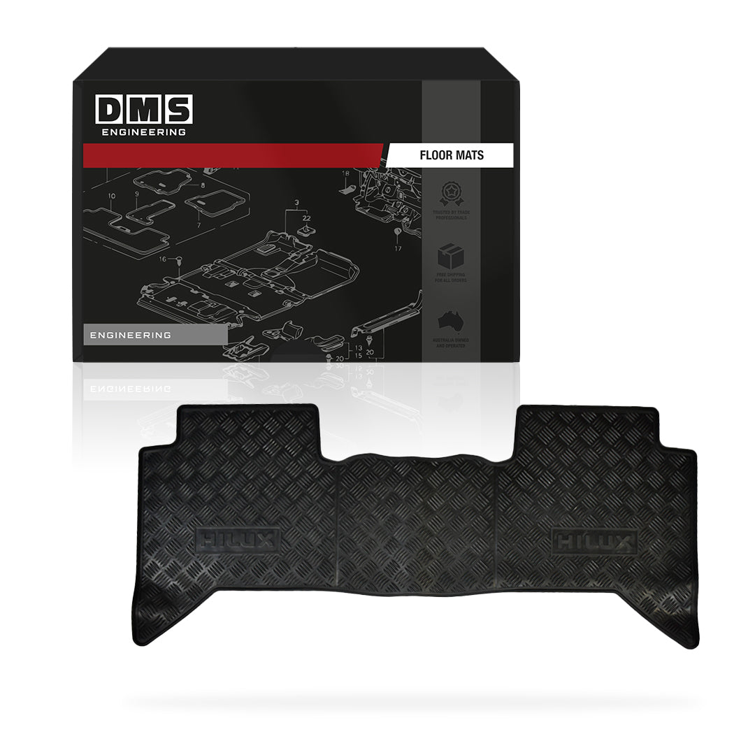 Toyota Hilux N80 (2015-2020) Extra Cab GENUINE Rear (Second Row) Rubber Floor Mats (Fits Automatic/Manual Transmission)