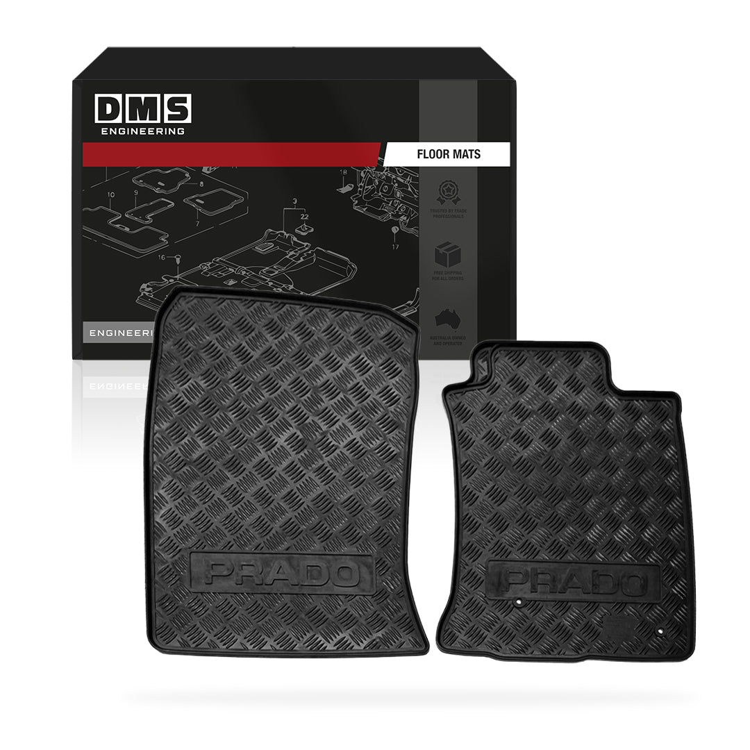 Toyota LandCruiser Prado 150 Series (2009 - 2013) GENUINE Rear (Second Row) Rubber Floor Mats (Fits Automatic/Manual Transmission)