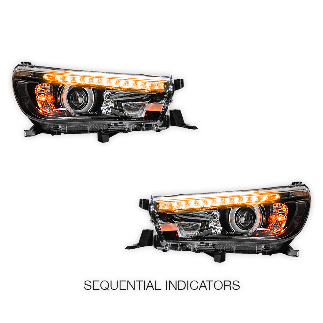 Toyota Hilux N80 (2015 - 2020) Sequential Projector Headlights LH + RH