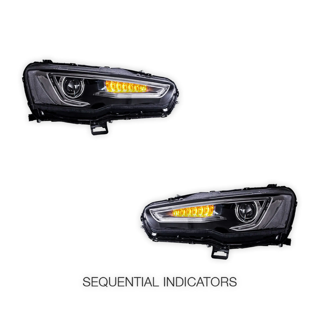 Mitsubishi Lancer Evolution X CF CJ (2007 - 2017) LED DRL Headlights LH + RH