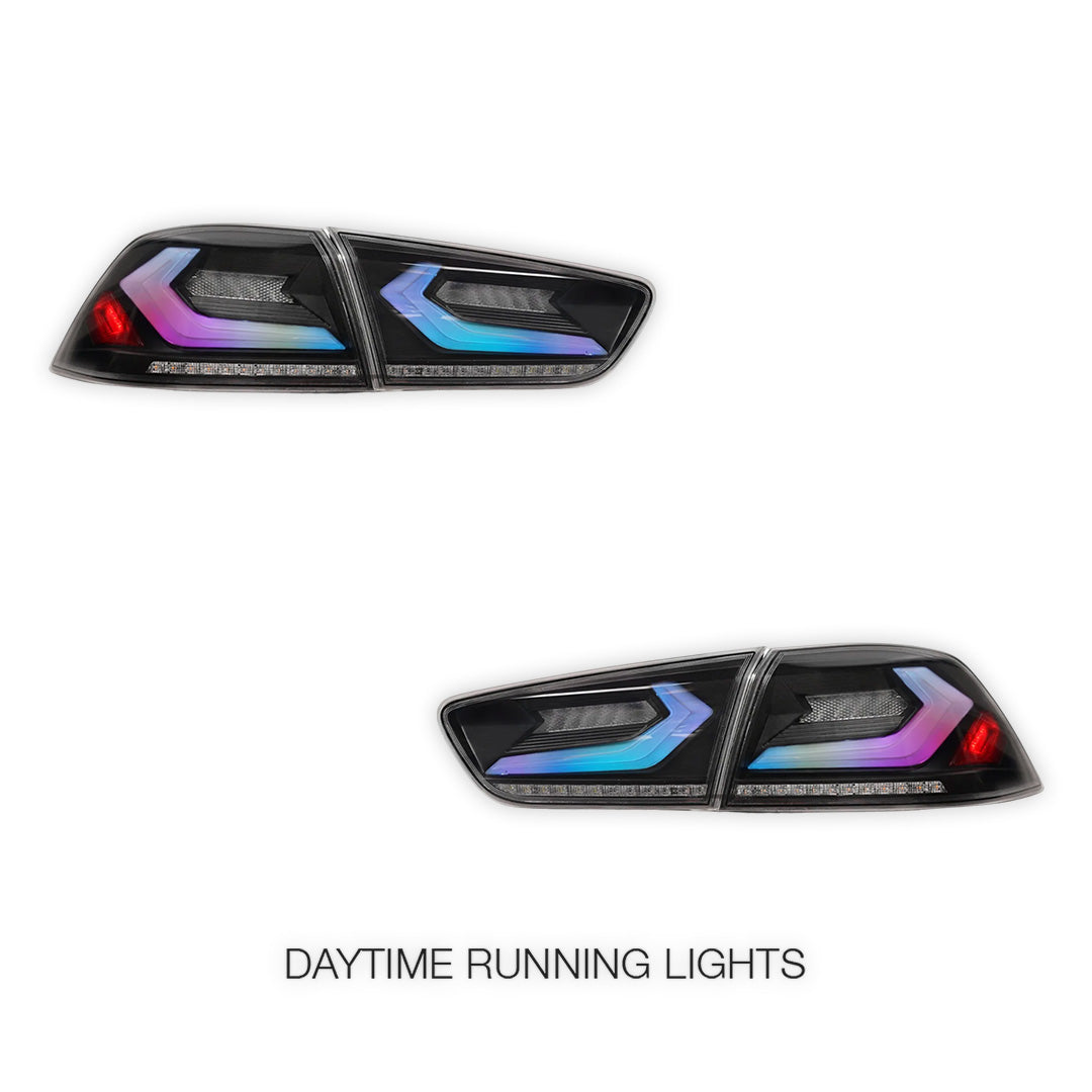 Mitsubishi Lancer Evolution X CF CJ Sedan (2007 - 2017) RGB Sequential Tail Lights LH + RH