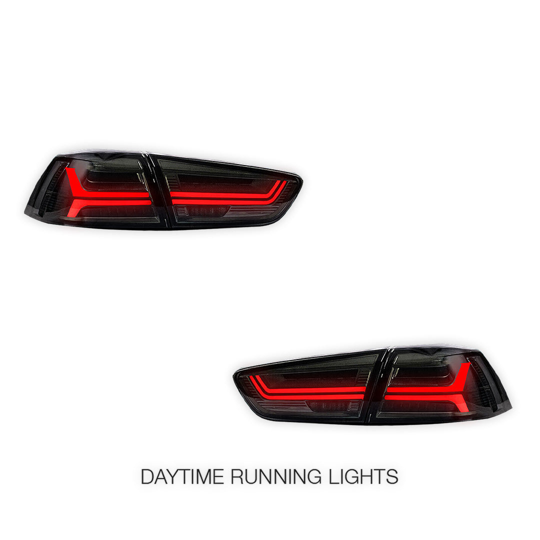 Mitsubishi Lancer Evolution X CF CJ Sedan (2007 - 2017) Sequential Smoked Tail Lights LH + RH