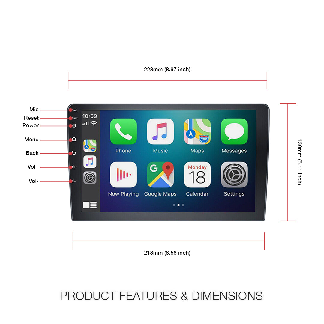 Toyota LandCruiser 200 Series (2008 - 2015) 10" Wireless Android 13 Head Unit for Apple CarPlay / Android Auto