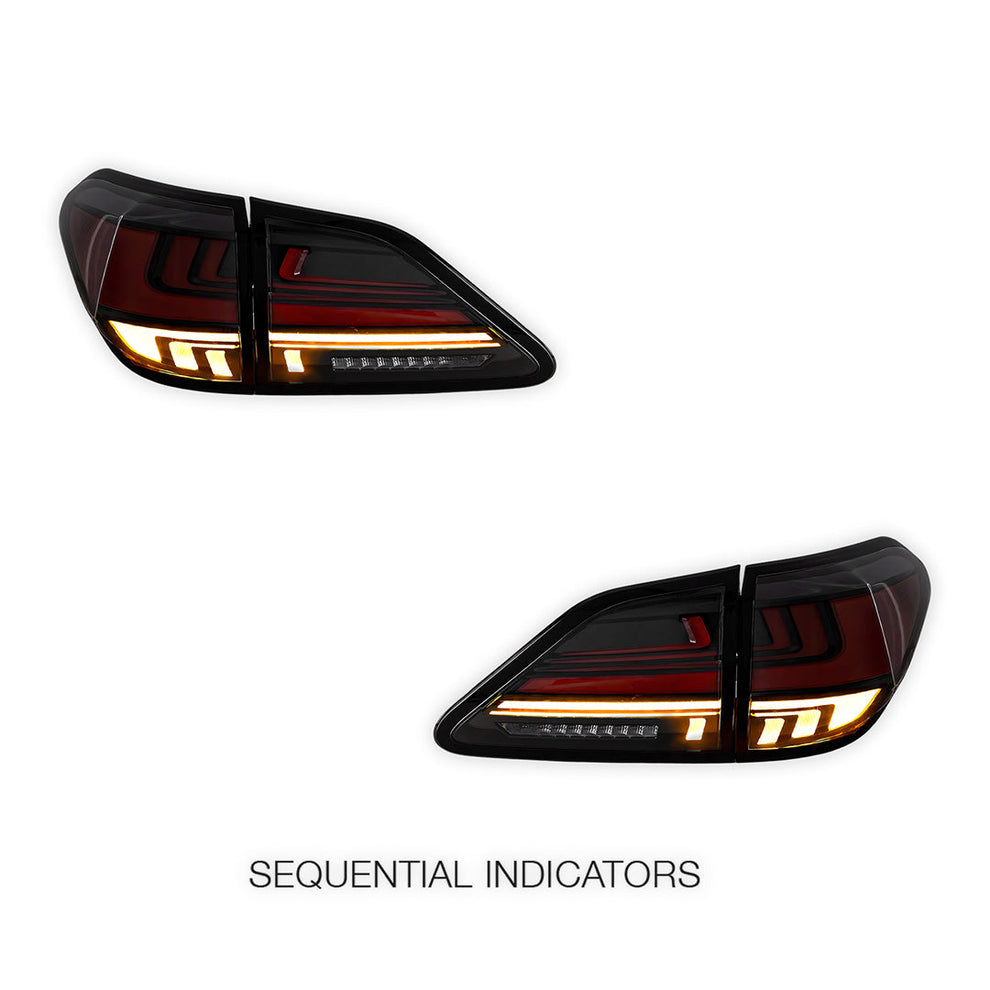 Lexus RX400h MHU38 (2008) Sequential Red Smoked LED Tail Lights LH + R ...