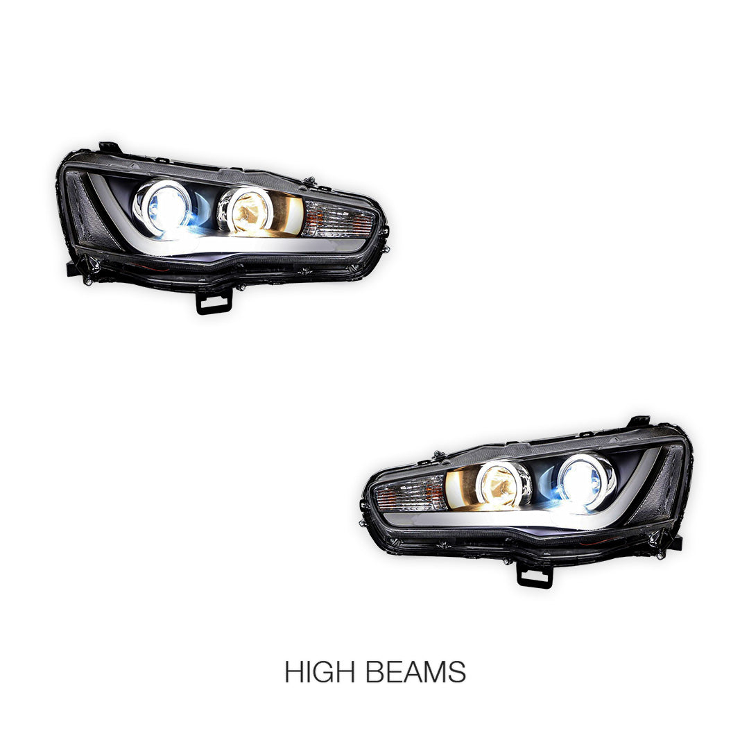 Mitsubishi Lancer Evolution X CF CJ Sedan (2007 - 2017) Sequential Headlights LH + RH