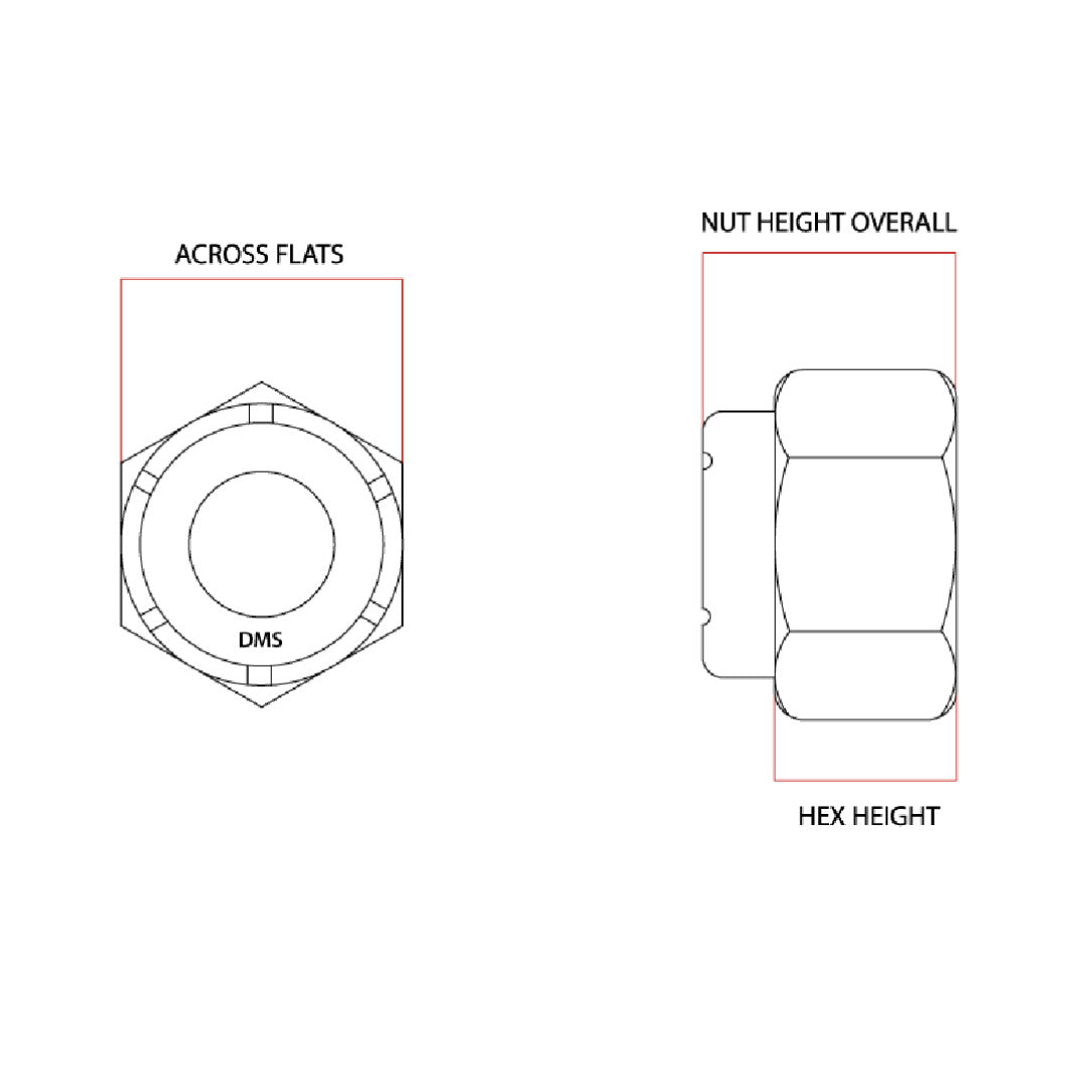 9/16" 12 TPI UNC Imperial Coarse Nyloc Nut Grade 8 Zinc