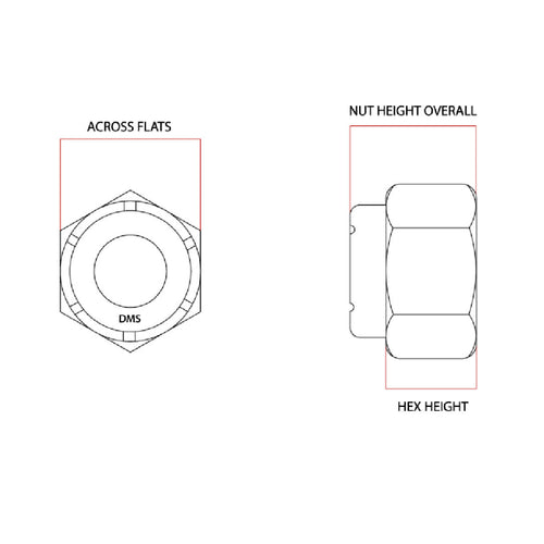 M8 1.25p Metric Coarse Nyloc Nut G304 Stainless Steel