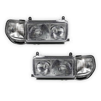 Toyota LandCruiser 80 Series Sahara (1990 - 1998) OEM Style Headlights & Corner Lights LH + RH
