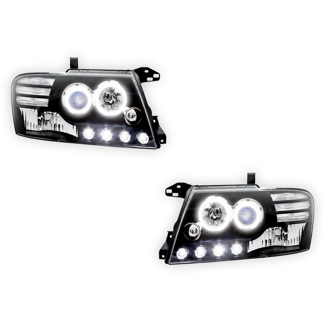 Mitsubishi Pajero NM NP (2000 - 2006) Halo Angel Eyes Headlights LH + RH