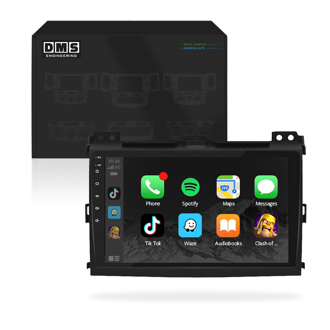 Toyota LandCruiser Prado 120 Series (2003 - 2009) 9" Wireless Android 13 Head Unit for Apple CarPlay / Android Auto