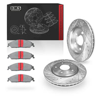 Ford Territory SX / SY / SZ (2004 - 2016) Front and Rear Slotted & Dimple Brake Rotors and Brake Pads LH + RH