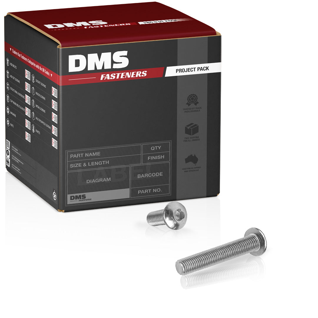 M5 x 40mm Button Head Socket Screw Allen G304 Stainless Steel DMS Fasteners