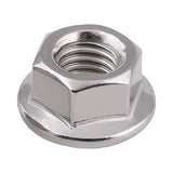M6 1.00p Metric Coarse Hex Flange Serrated Nut G304 Stainless Steel