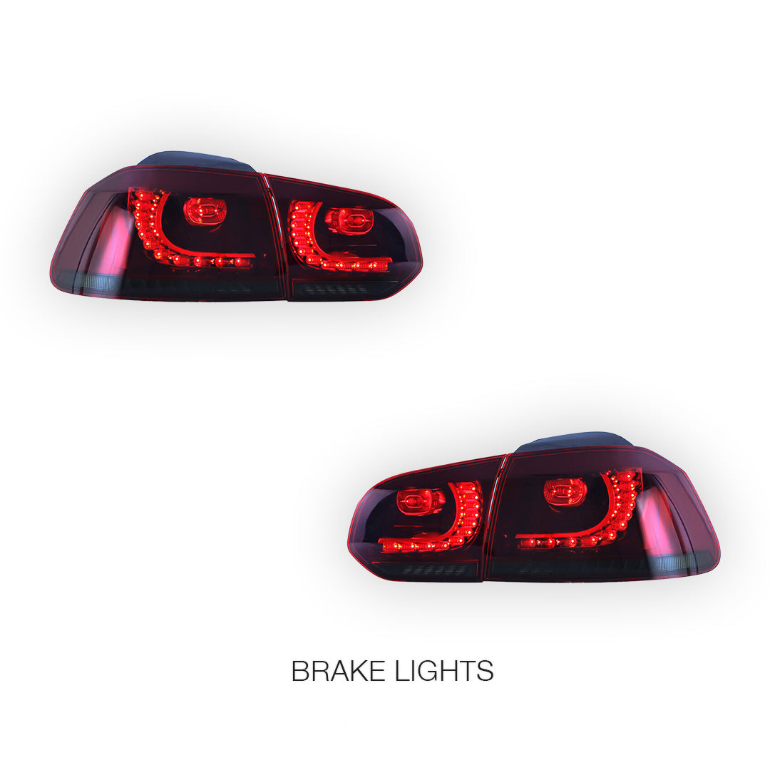 Volkswagen Golf VI MK6 (2008 - 2014) Sequential Red Tail Lights LH + RH