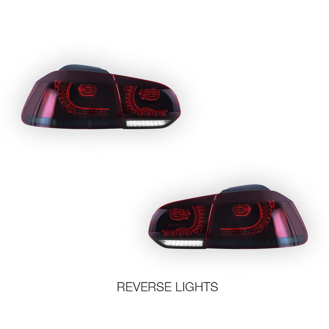 Volkswagen Golf VI MK6 (2008 - 2014) Sequential Red Tail Lights LH + RH