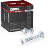 M6 x 75mm Cup Head Bolt & Nut Class 4.6 Zinc DMS Fasteners