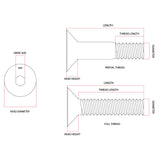 M2 x 10mm Flat Head Countersunk Socket Screw Allen G304 Stainless Steel