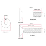 M5 x 8mm Flat Head Countersunk Socket Screw Allen G304 Stainless Steel