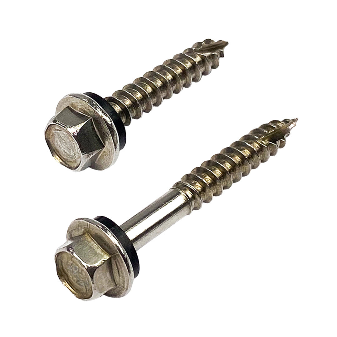 14g-10 x 75mm T17 (Type 17) Hex Head Self Drilling Screw Tek with NEO Seal Stainless Steel G304 A2