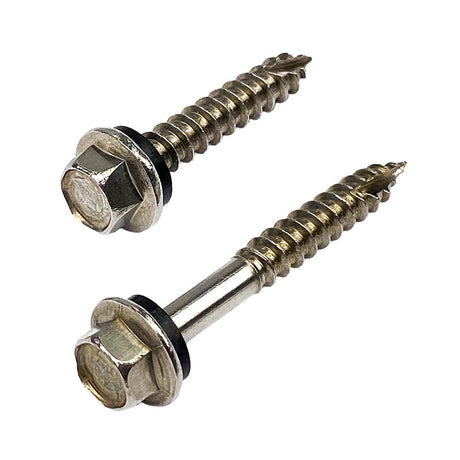 14g-10 x 75mm Hex Head Type 17 Self-Drilling Screw Tek with NEO Seal G304 Stainless Steel